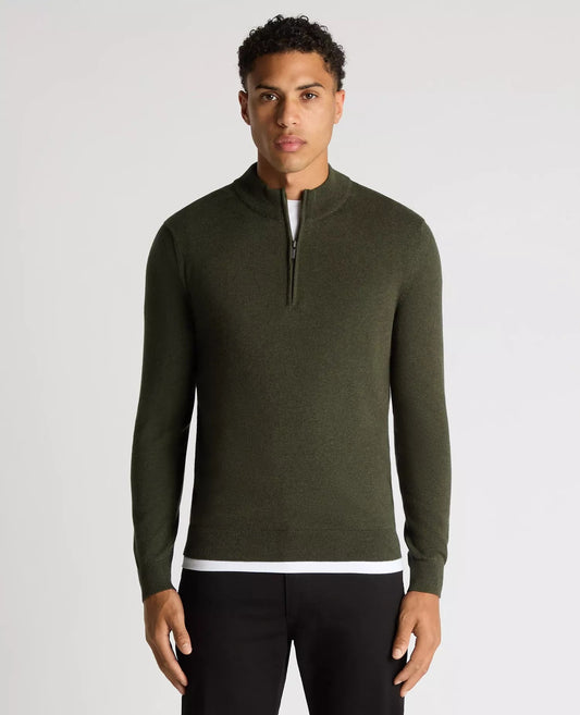 Remus Uomo Quarter Zip Cotton Sweater - Matt O'Brien Fashions