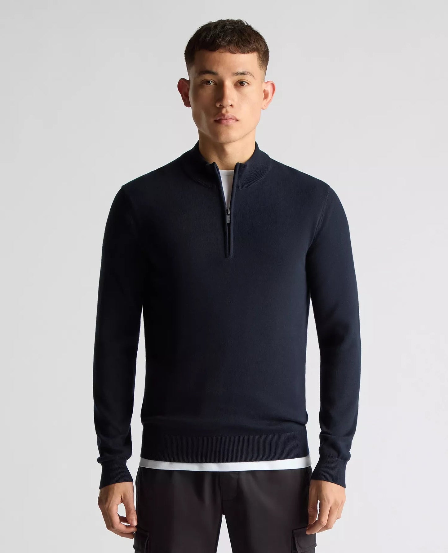 Remus Uomo Quarter Zip Cotton Sweater - Matt O'Brien Fashions