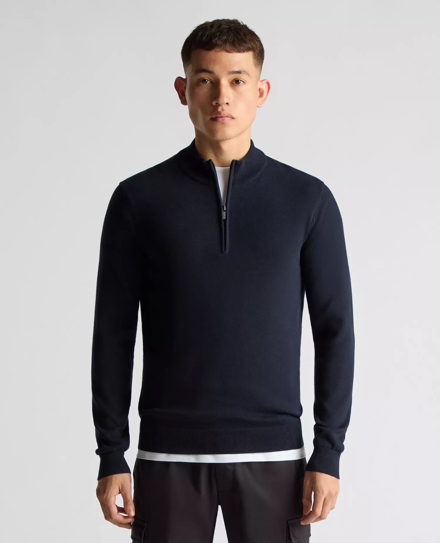 Remus Uomo Quarter Zip Cotton Sweater - Matt O'Brien Fashions