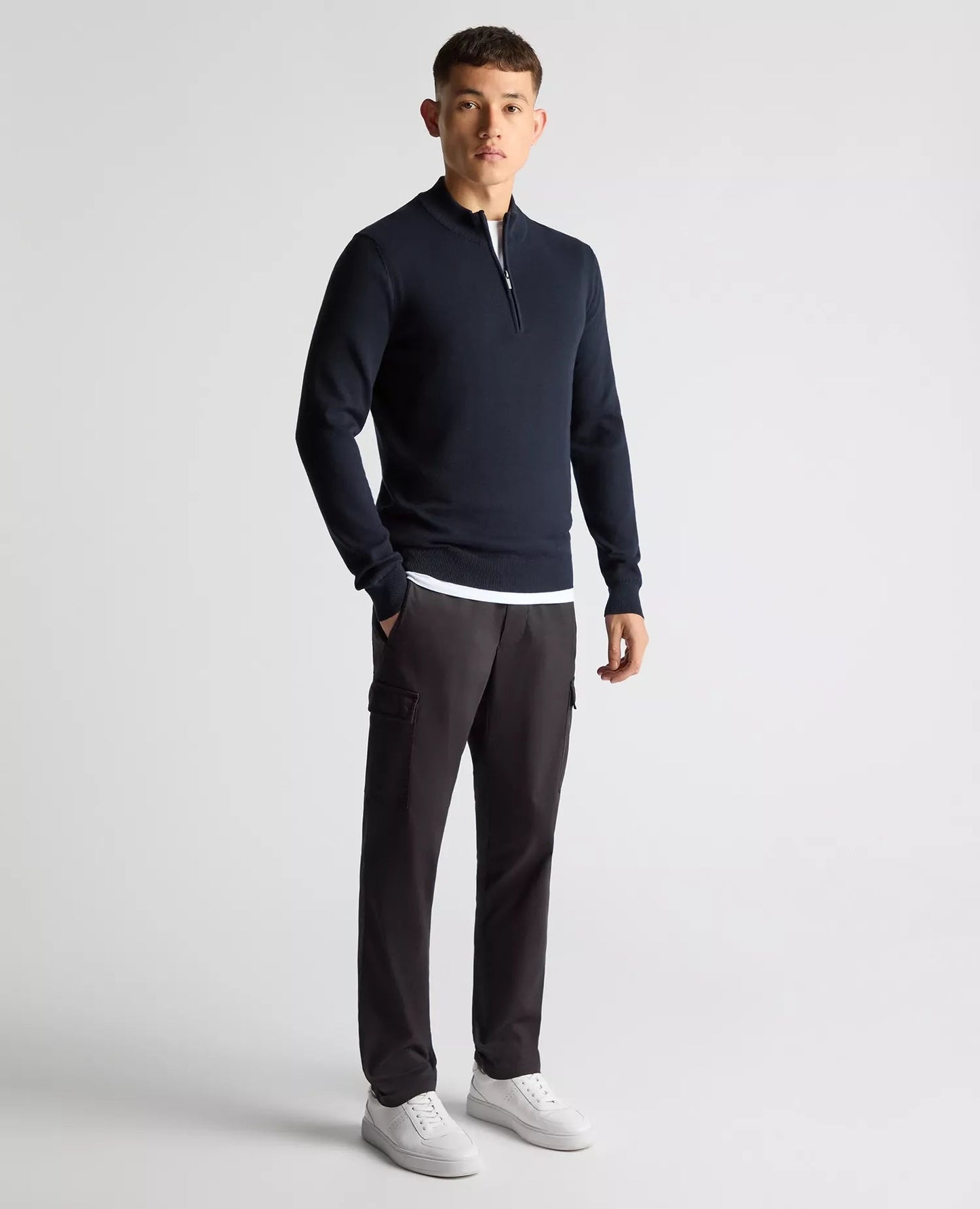 Remus Uomo Quarter Zip Cotton Sweater - Matt O'Brien Fashions