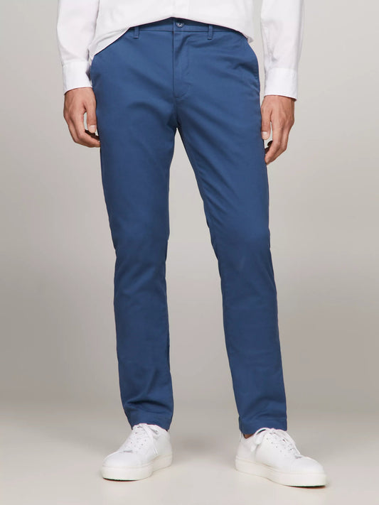 Tommy Hilfiger Bleecker Chino on model, front, Aegean sea - Matt O'Brien Fashions