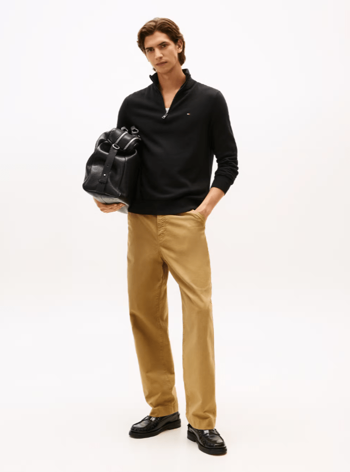 Tommy Hilfiger Cotton Cashmere Zip Neck Jumper - Matt O'Brien Fashions