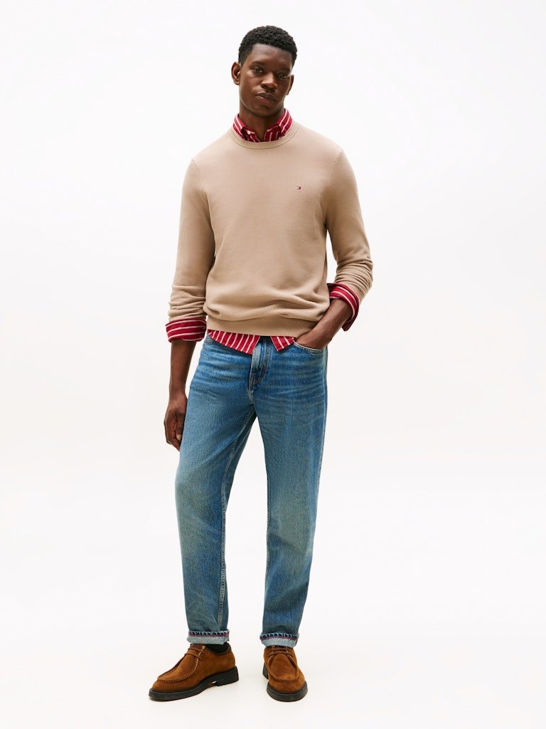 Tommy Hilfiger Essential Textured Crew Neck Jumper - Matt O'Brien Fashions