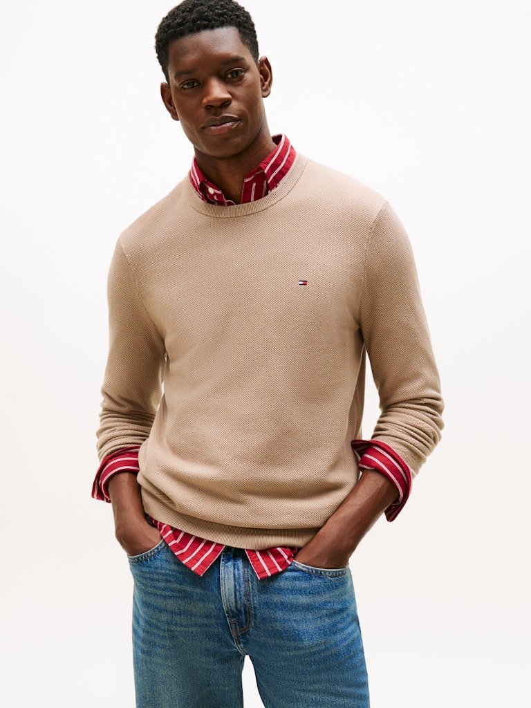 Tommy Hilfiger Essential Textured Crew Neck Jumper - Matt O'Brien Fashions