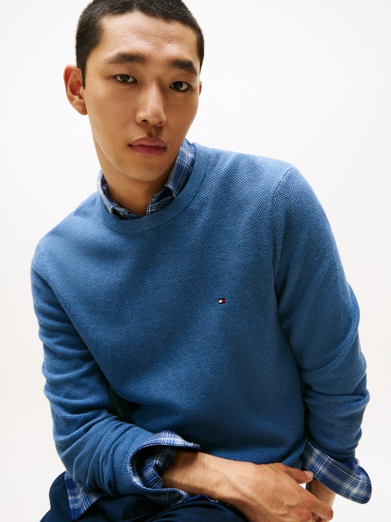 Tommy Hilfiger Essential Textured Crew Neck Jumper - Matt O'Brien Fashions