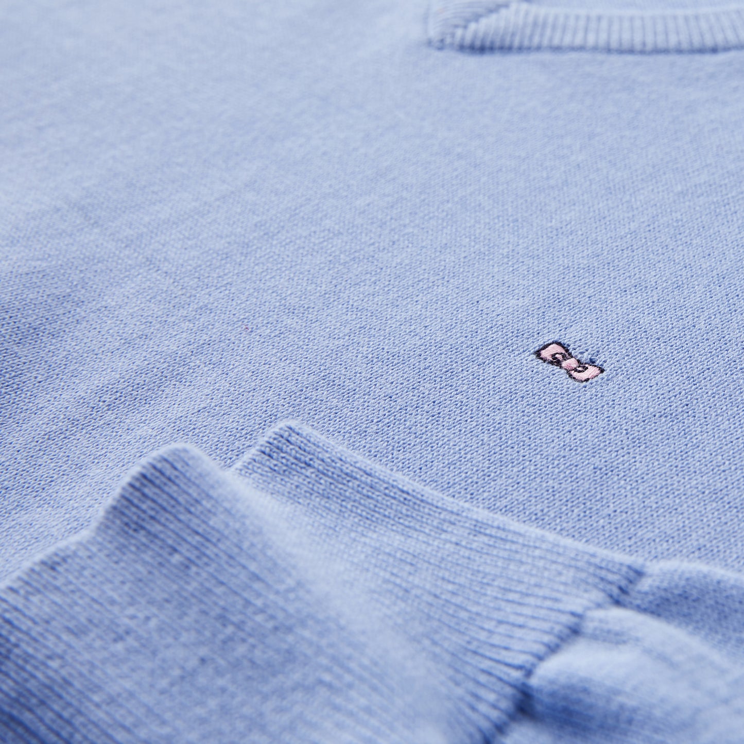 Eden Park Cotton V Neck Jumper Light Blue