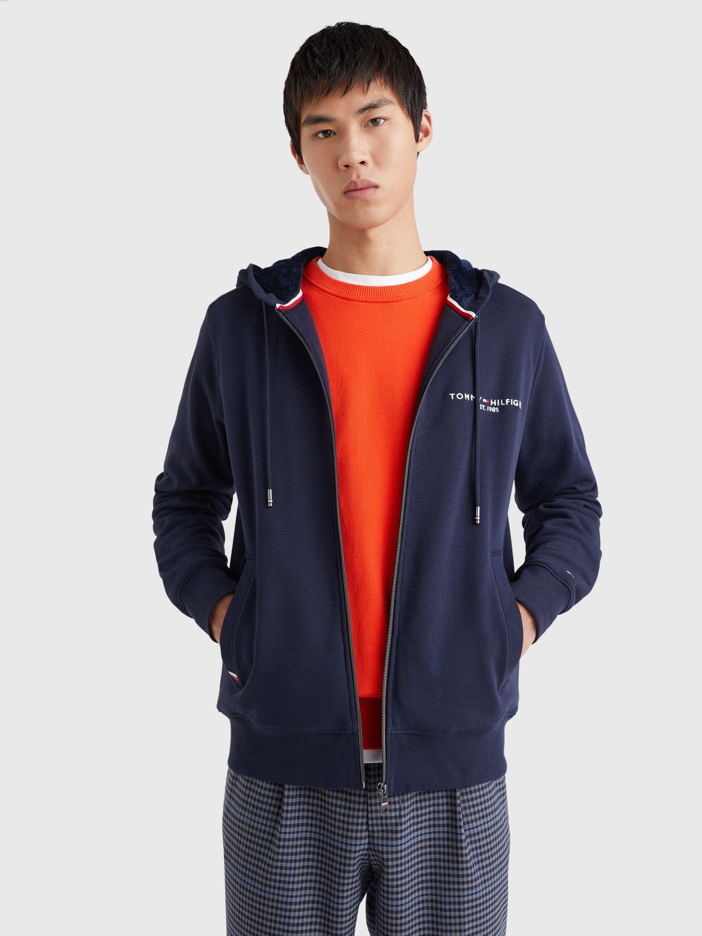 Tommy Hilfiger Tommy Logo Fur Lined Hoody Desert Sky