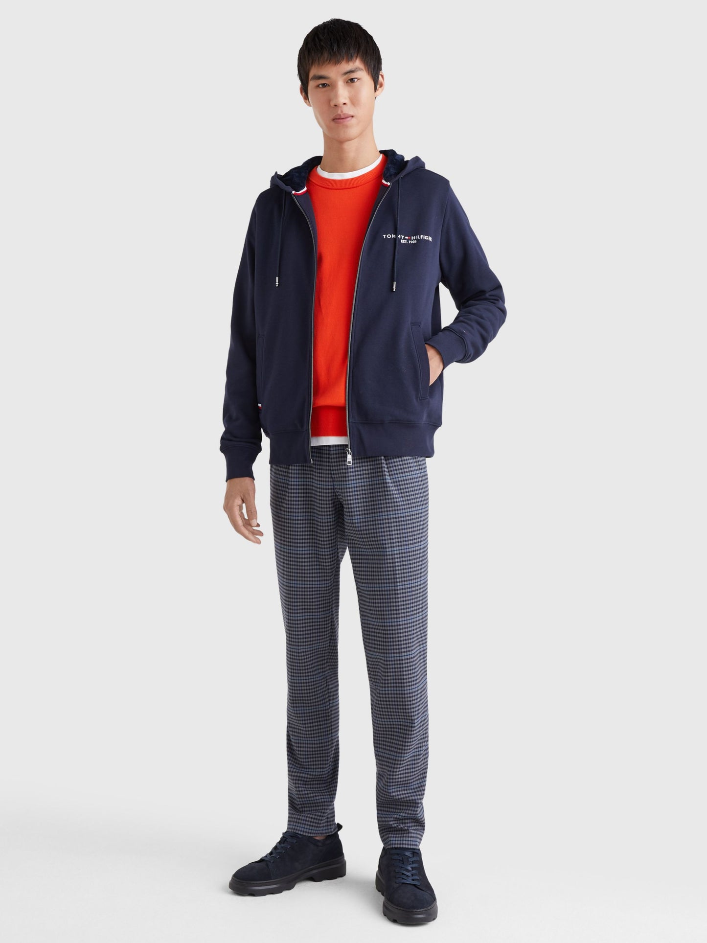 Tommy Hilfiger Tommy Logo Fur Lined Hoody Desert Sky
