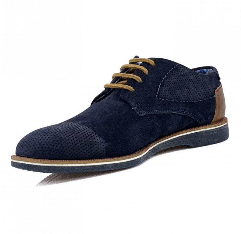 Bugatti Suede Lace Casual Shoes Dark Blue