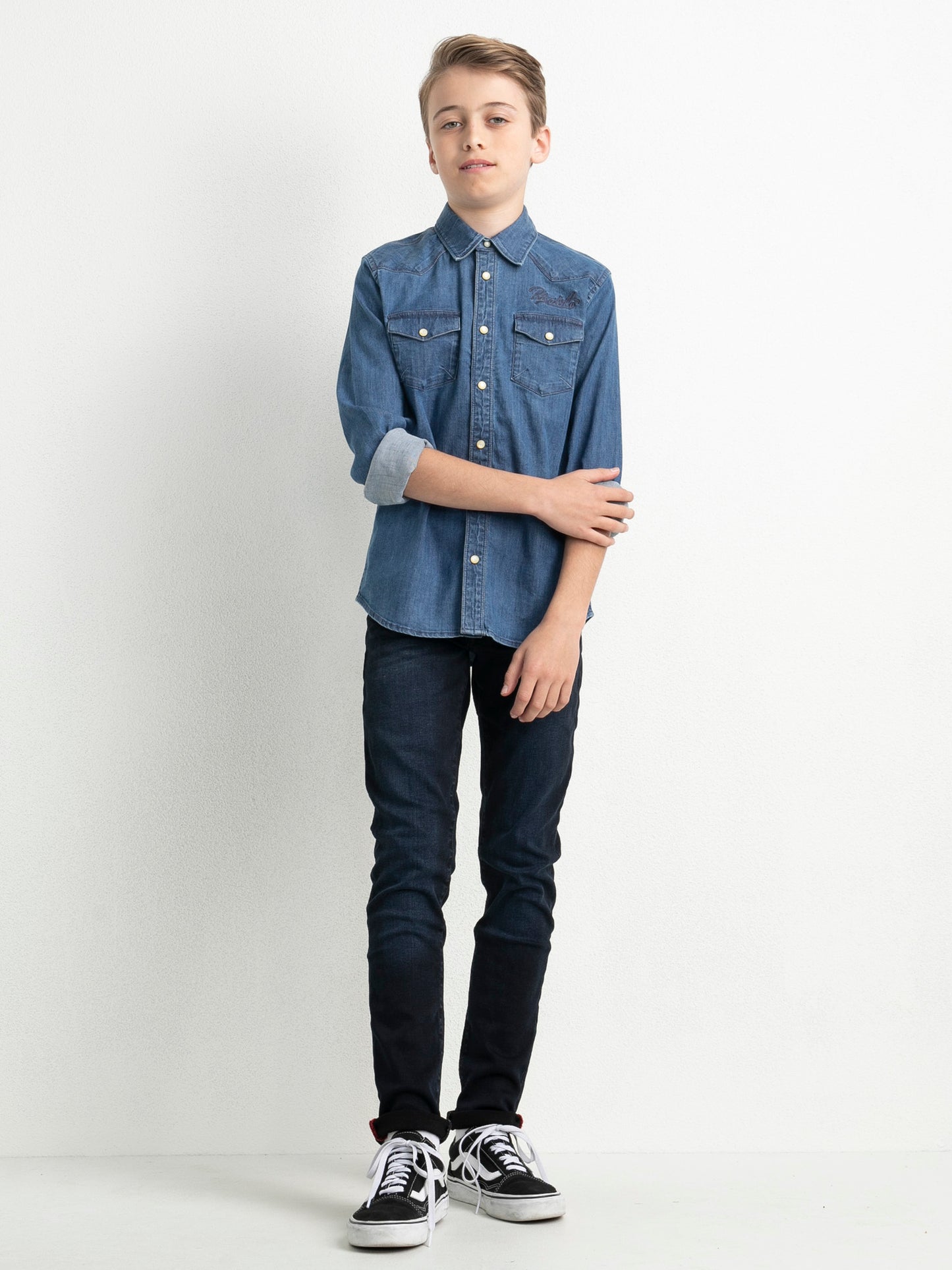 Petrol Industries Boys Denim Shirt Light Indigo