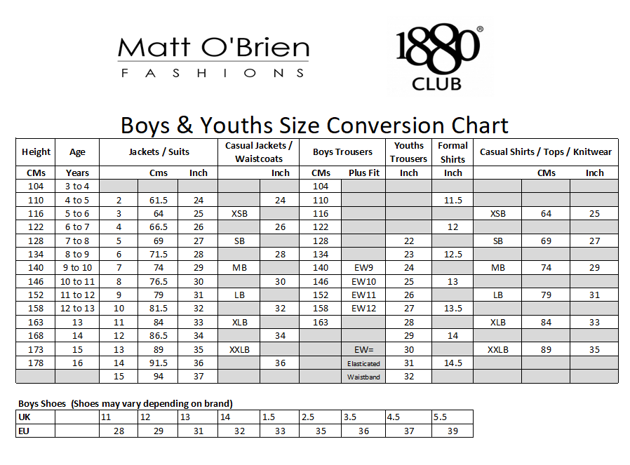 1880 Club Boys Junior Trousers - Greg 75192 - Matt O'Brien Fashions