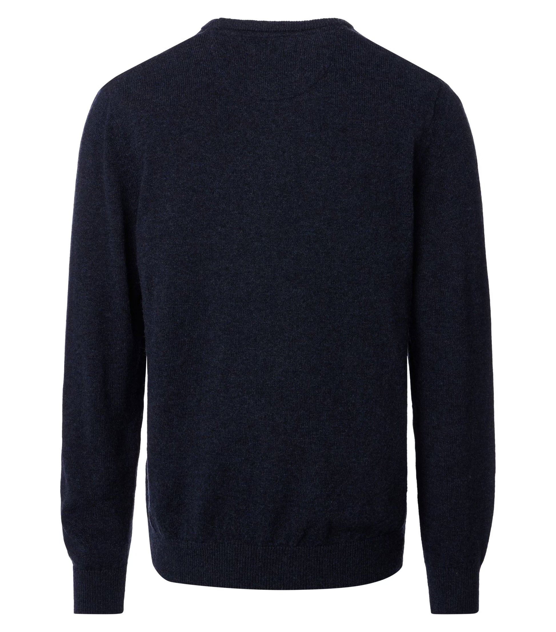 Navy blue sweater on a white background