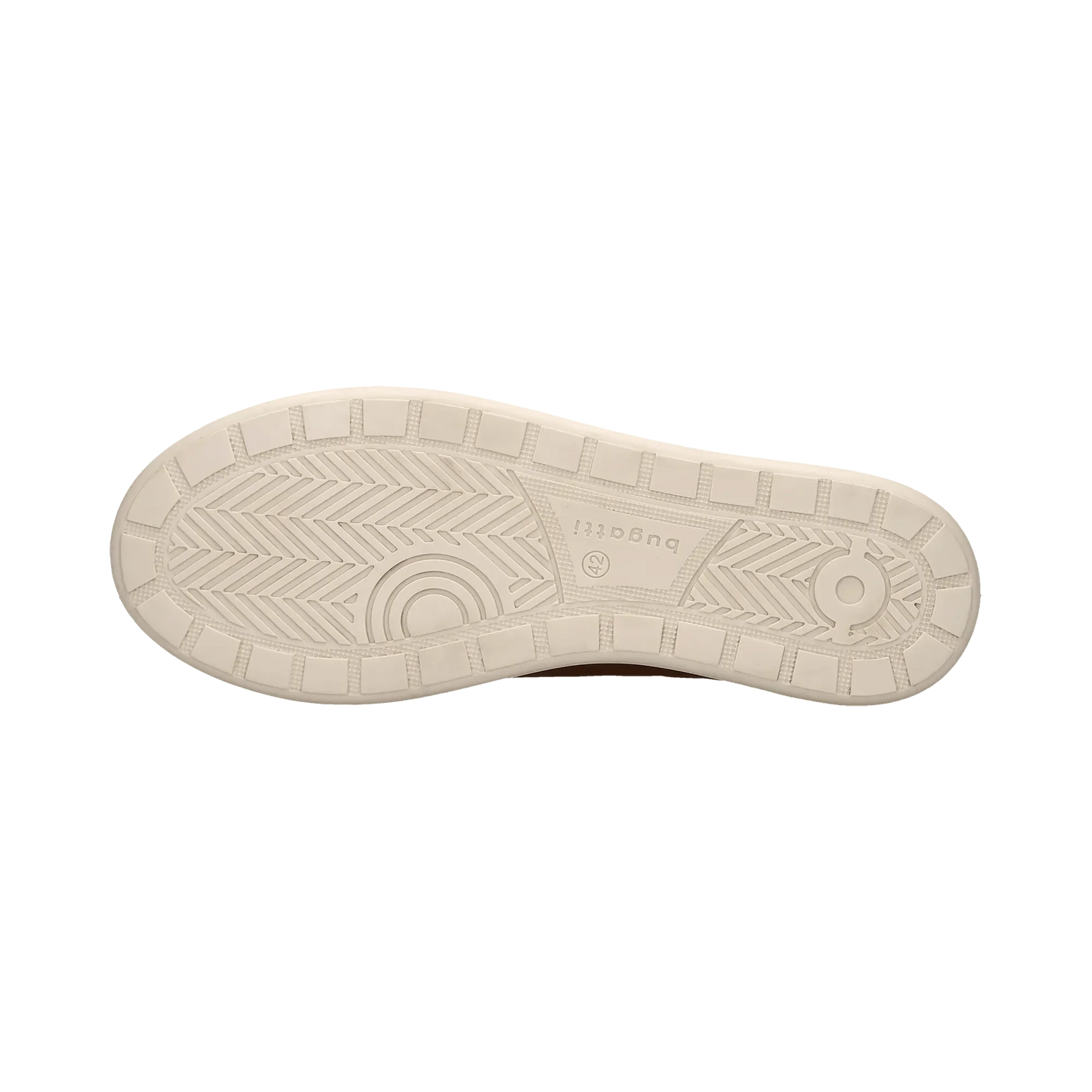 Beige shoe sole with brand logo on a white background