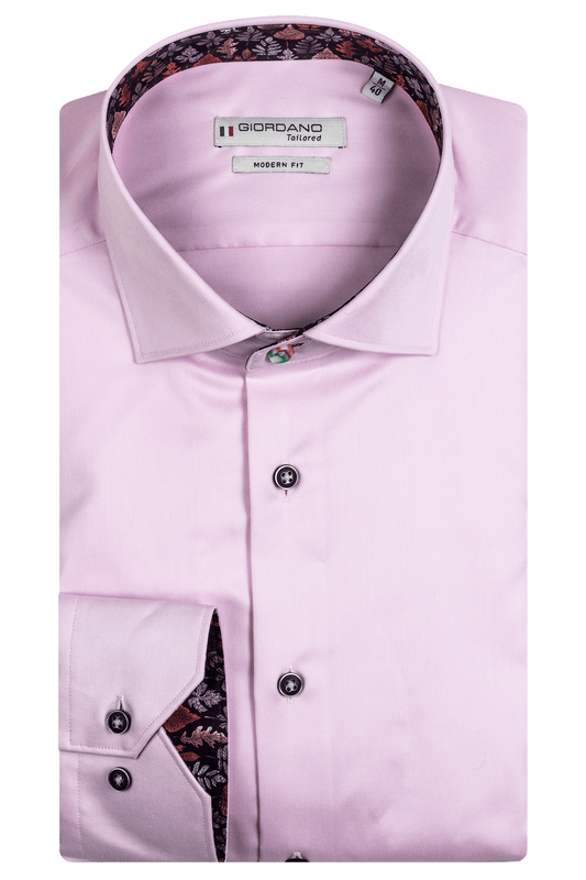 Giordano Maggiore Semi Cutaway Twill Shirt Pink