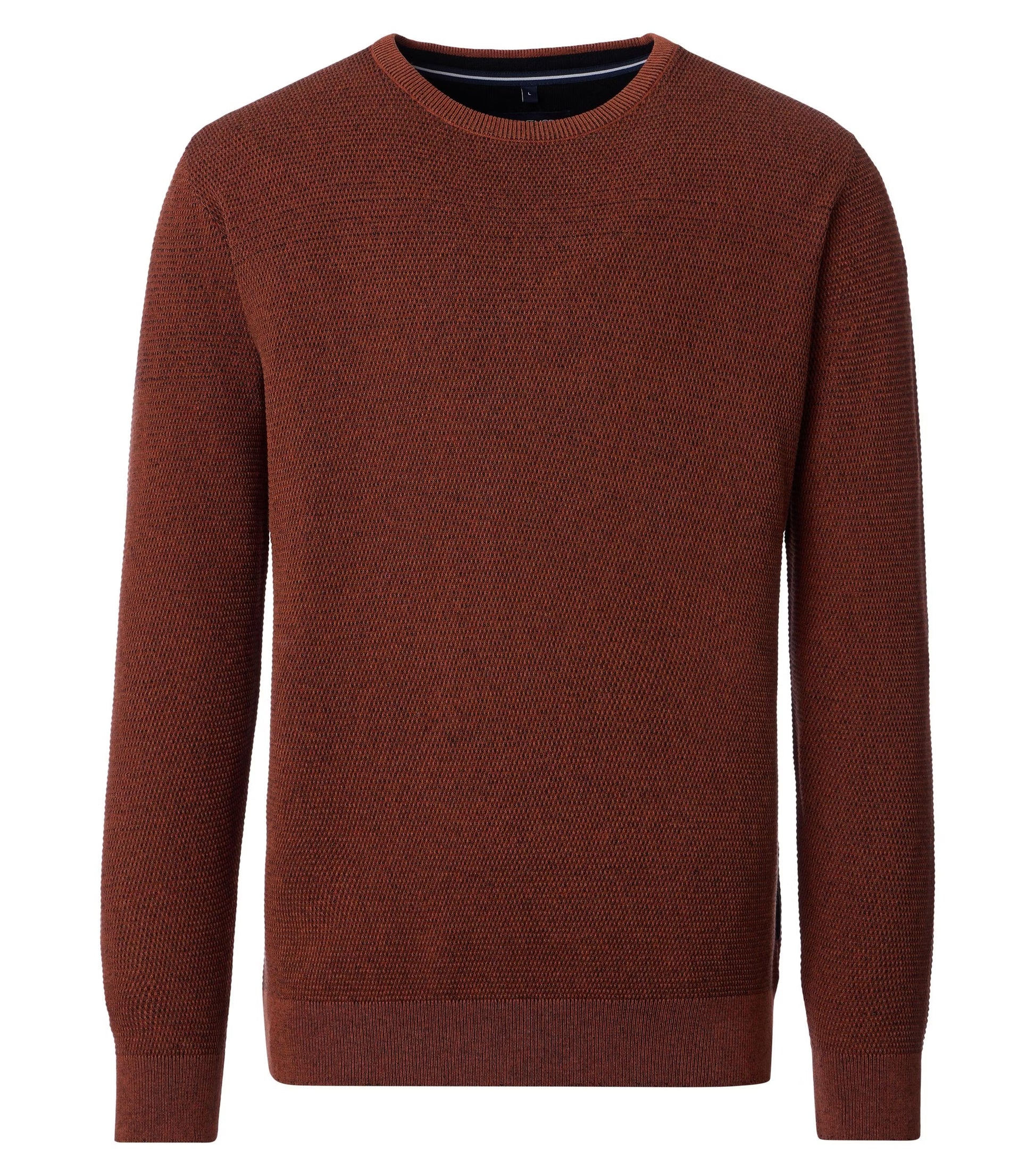 Rust sweater on a white background