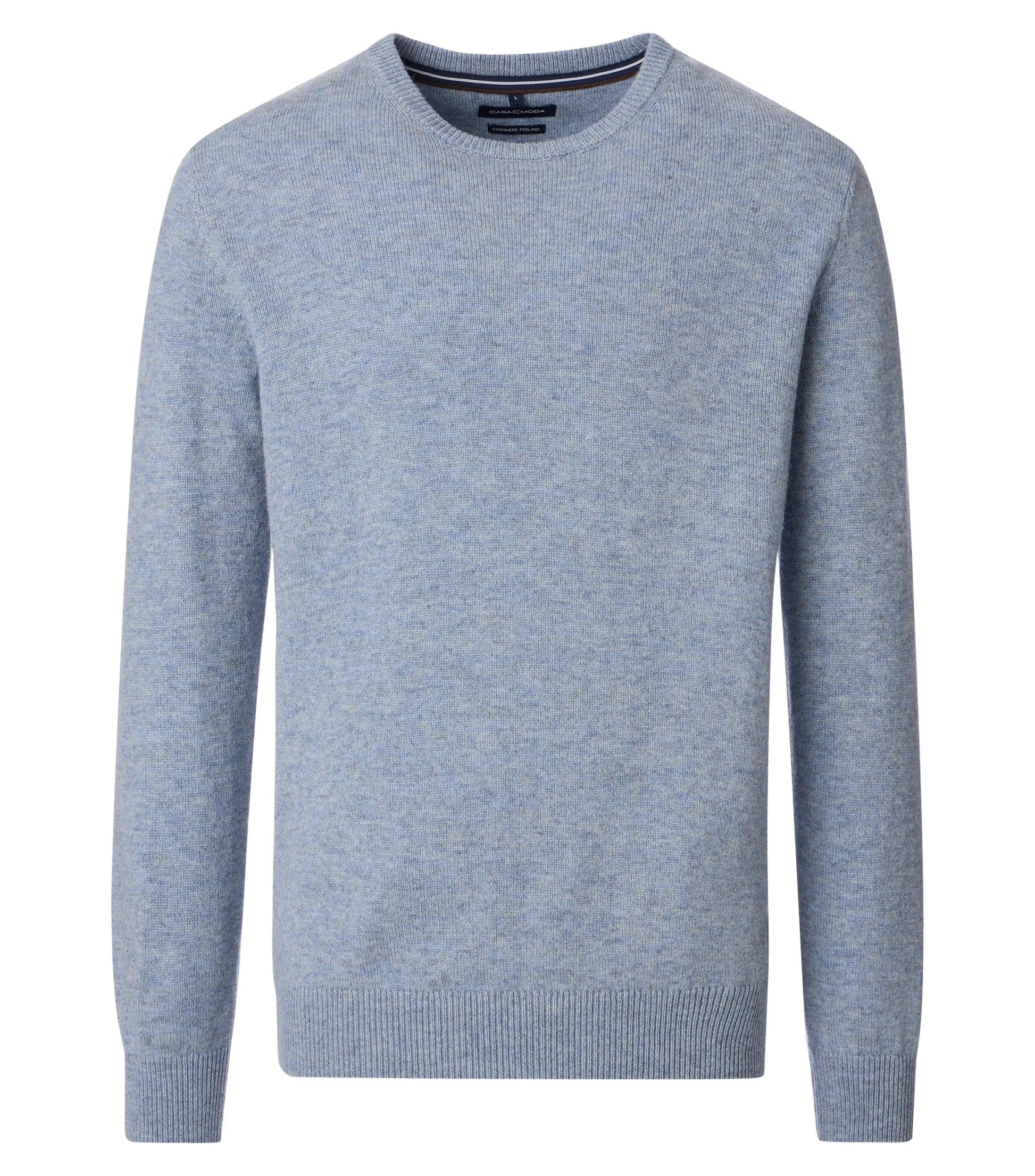 Sky blue sweater on a white background