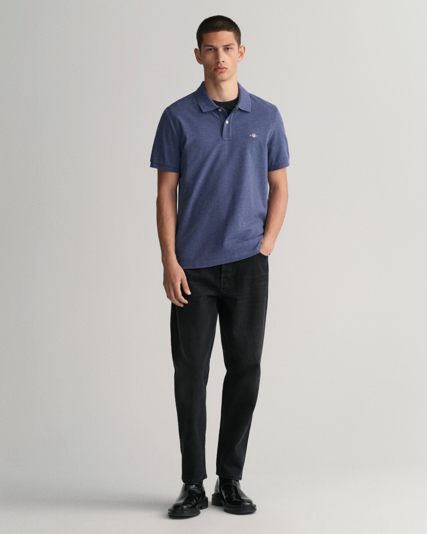 GANT Regular Shield Pique Polo Jeans Blue