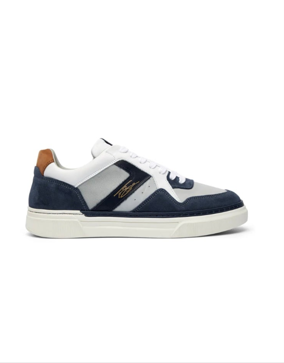 Lloyd & Pryce Tommy Bowe Shoes Brache Runner. Blue and white casual shoe on white background - Matt O'Brien Fashions 