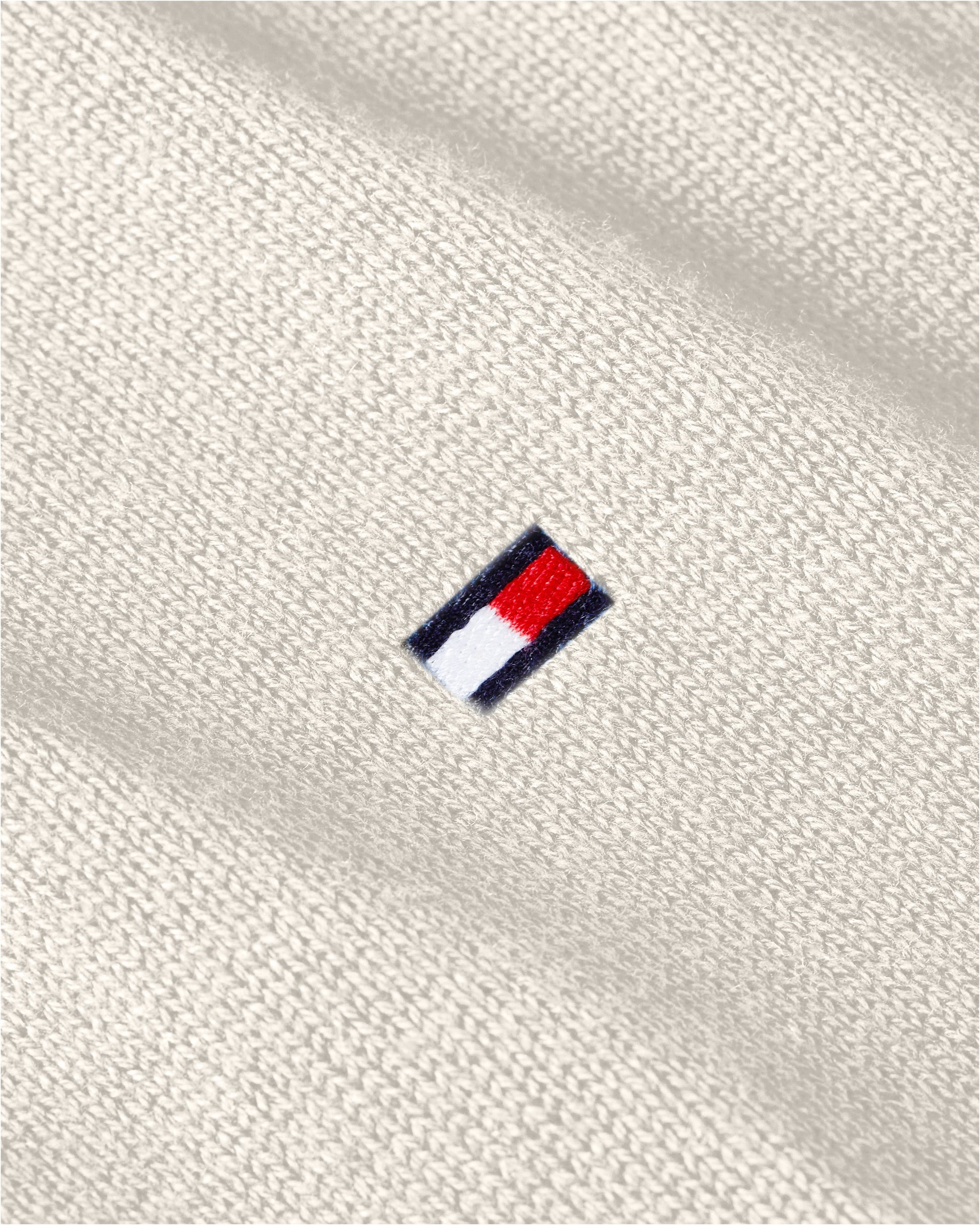 Tommy Hilfiger Cotton Cashmere Zip Neck Jumper Ancient White