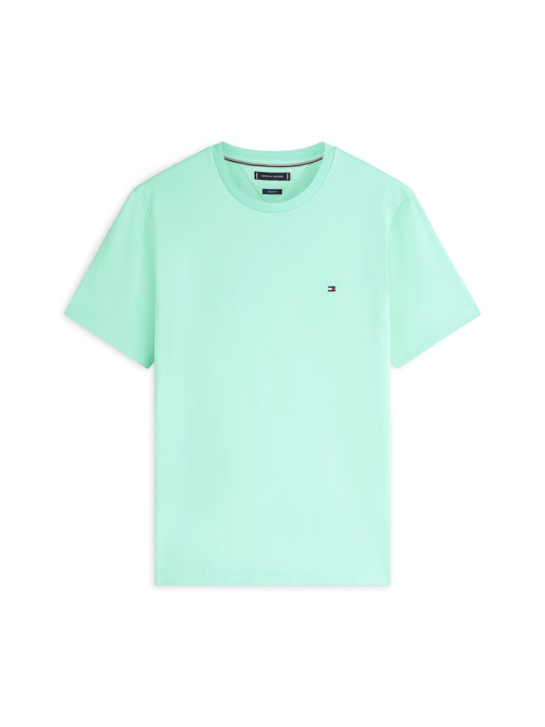Light green t-shirt with a small Tommy Hilfiger logo on a white background