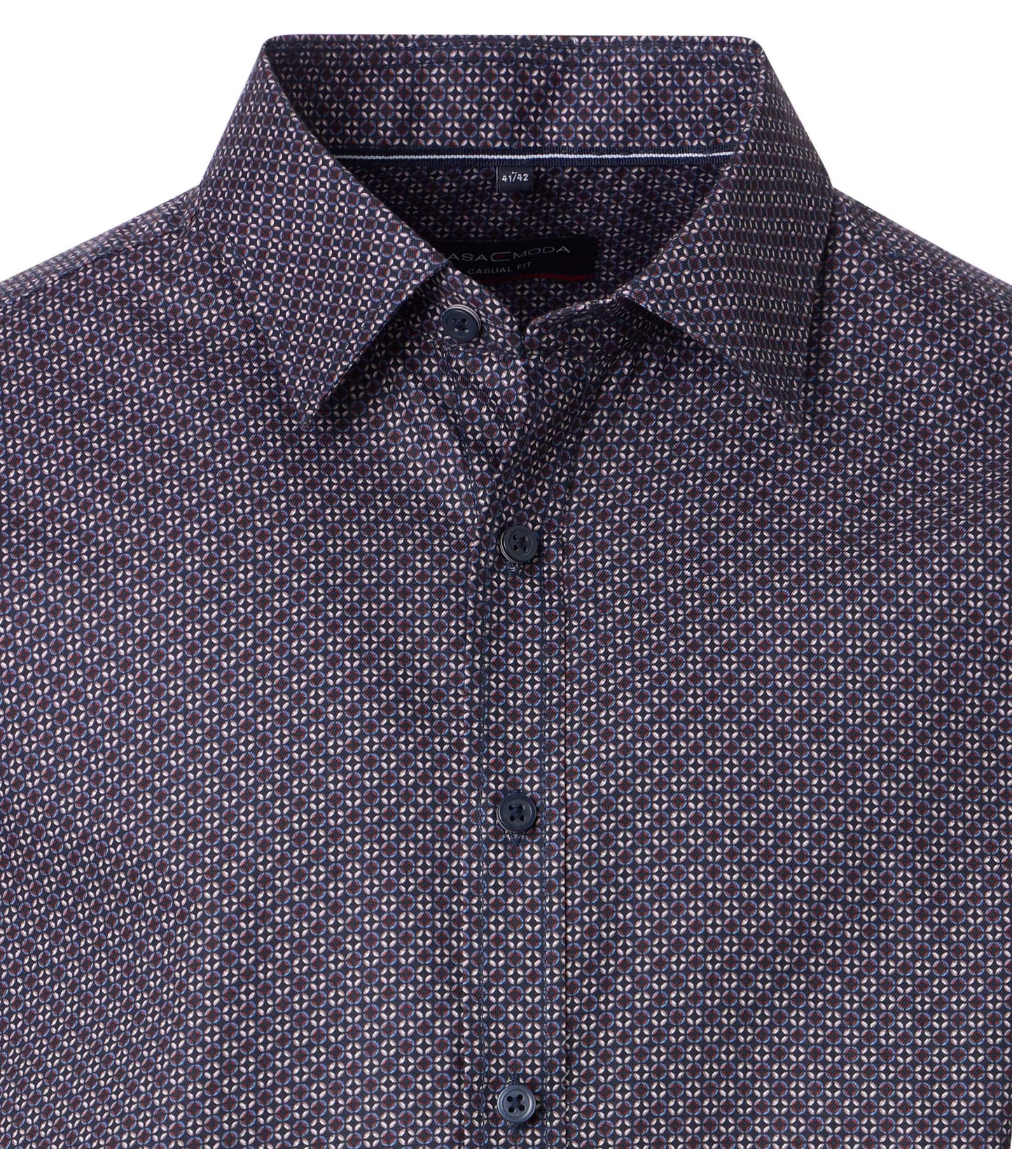 Patterned shirt with a collar on a white background