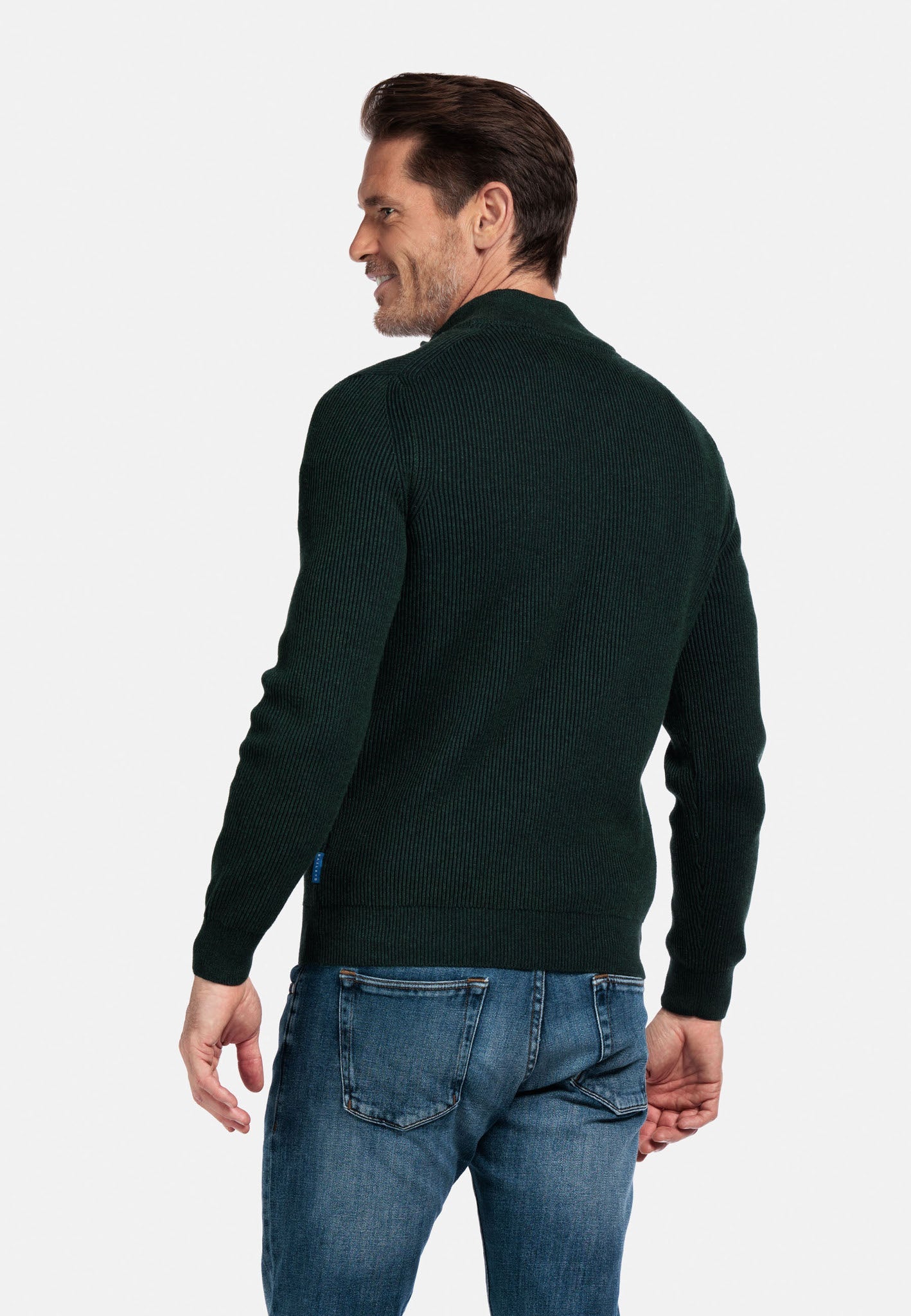 Baileys Ribbed Quarter Zip Jumper - Matt O'Brien Fashions