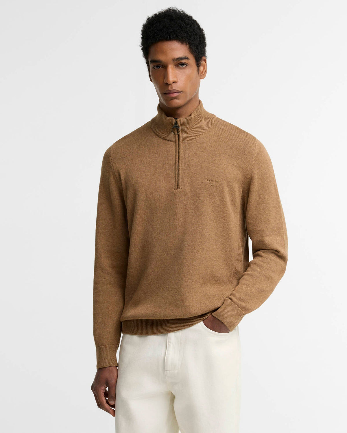 Barbour Cotton Quarter Zip Jumper - Matt O'Brien Fashions