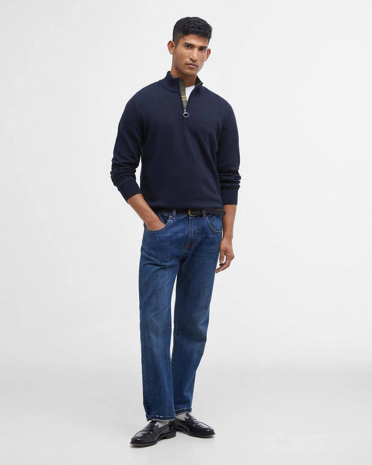Barbour Cotton Quarter Zip Jumper - Matt O'Brien Fashions