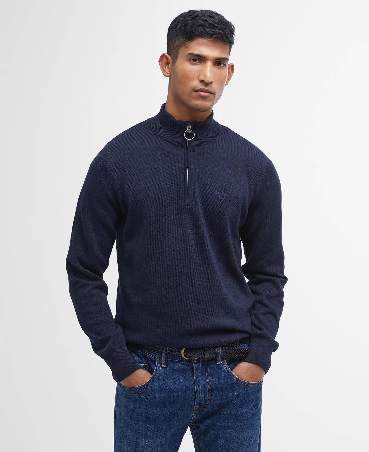 Barbour Cotton Quarter Zip Jumper - Matt O'Brien Fashions