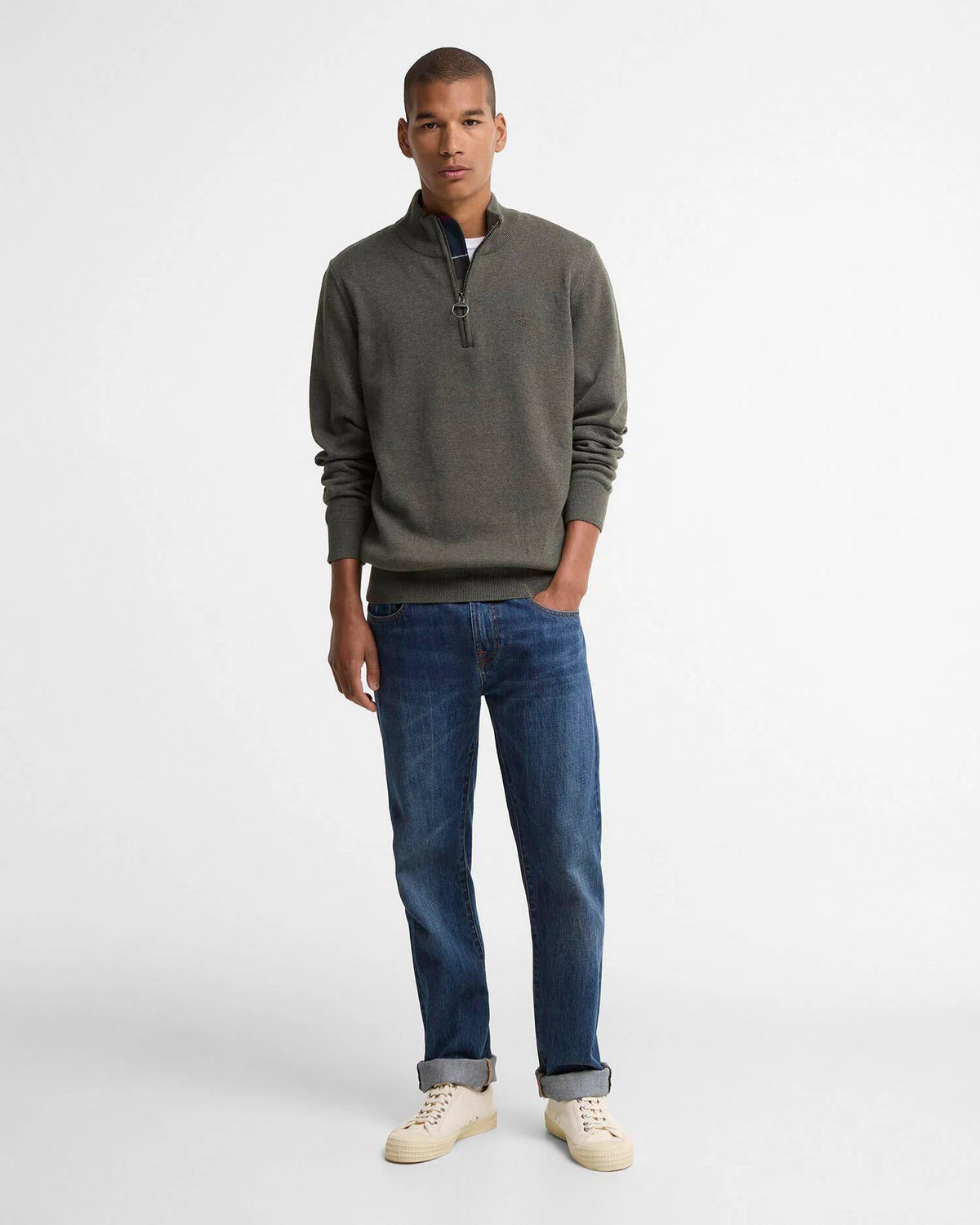 Barbour Cotton Quarter Zip Jumper - Matt O'Brien Fashions