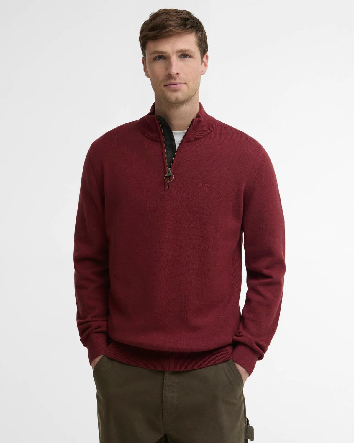 Barbour Cotton Quarter Zip Jumper - Matt O'Brien Fashions