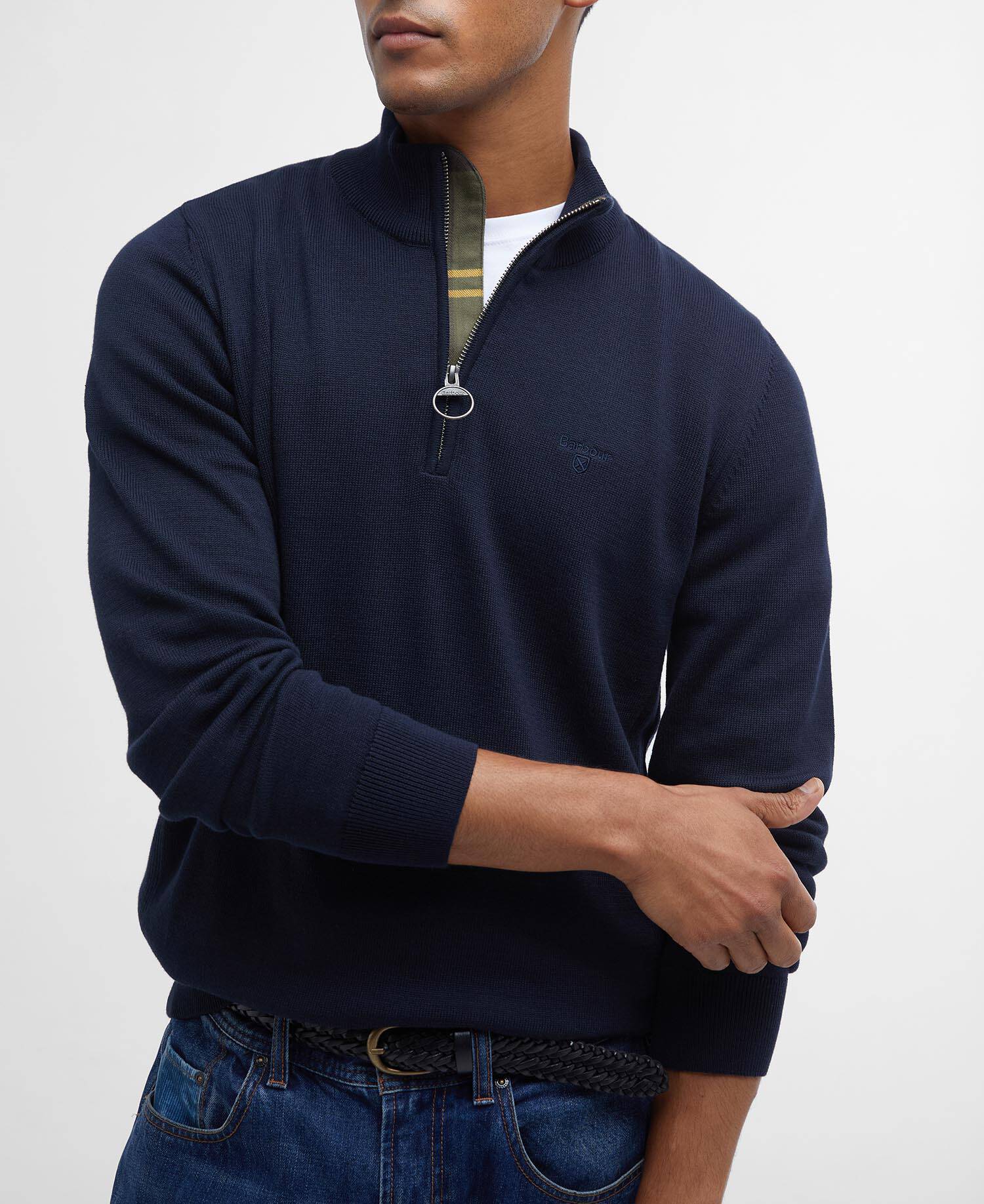 Barbour Cotton Quarter Zip Jumper - Matt O'Brien Fashions