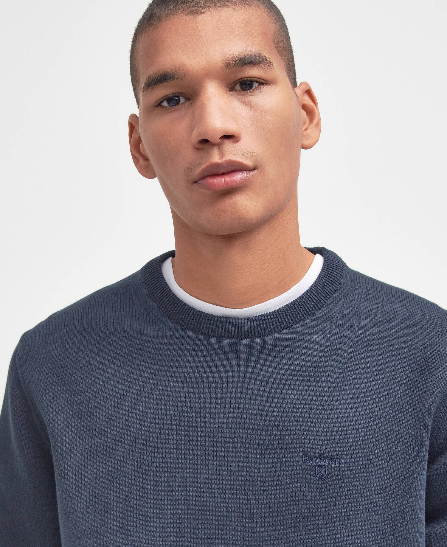 Barbour Pima Cotton Crew Neck Jumper - Matt O'Brien Fashions