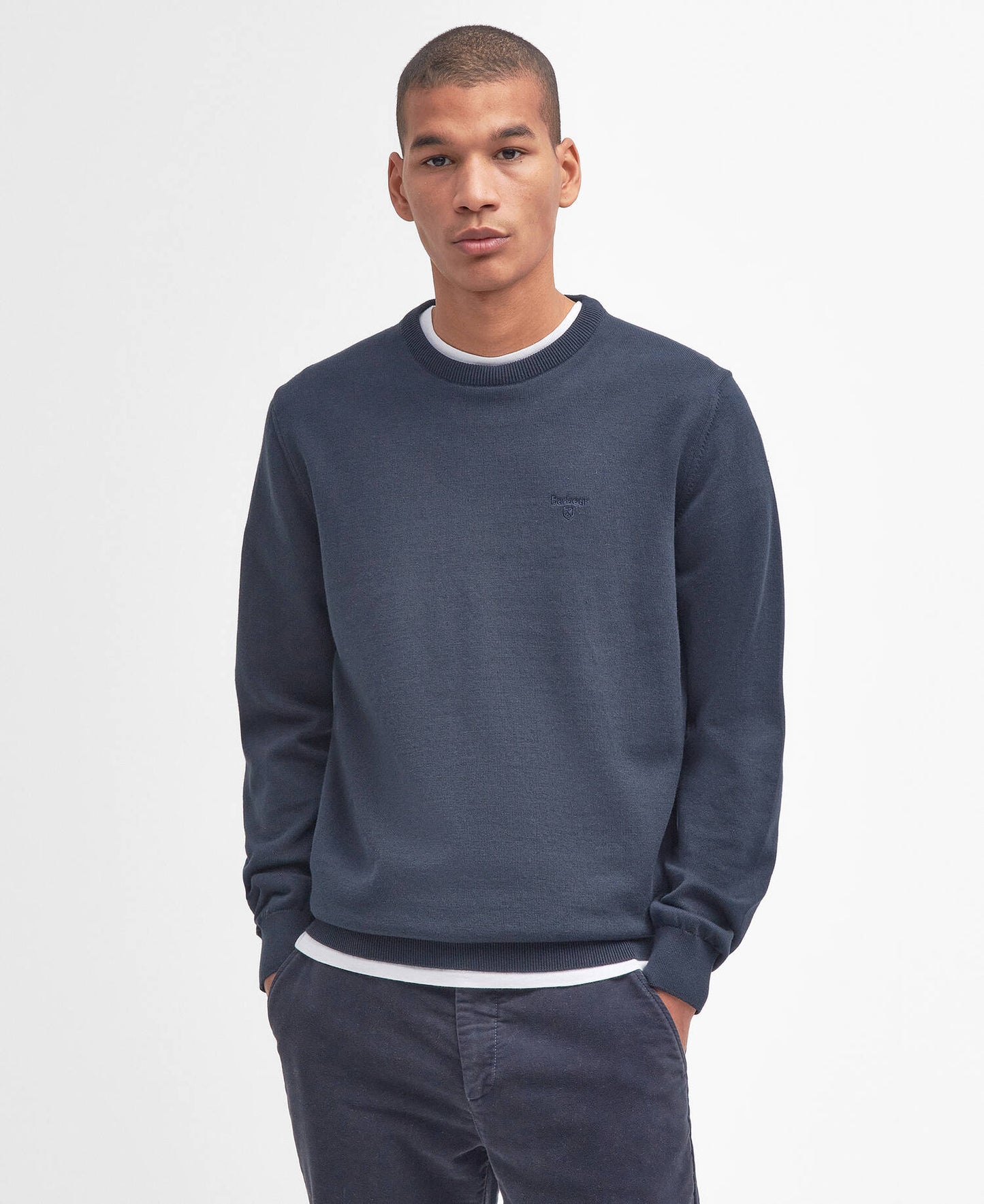 Barbour Pima Cotton Crew Neck Jumper - Matt O'Brien Fashions