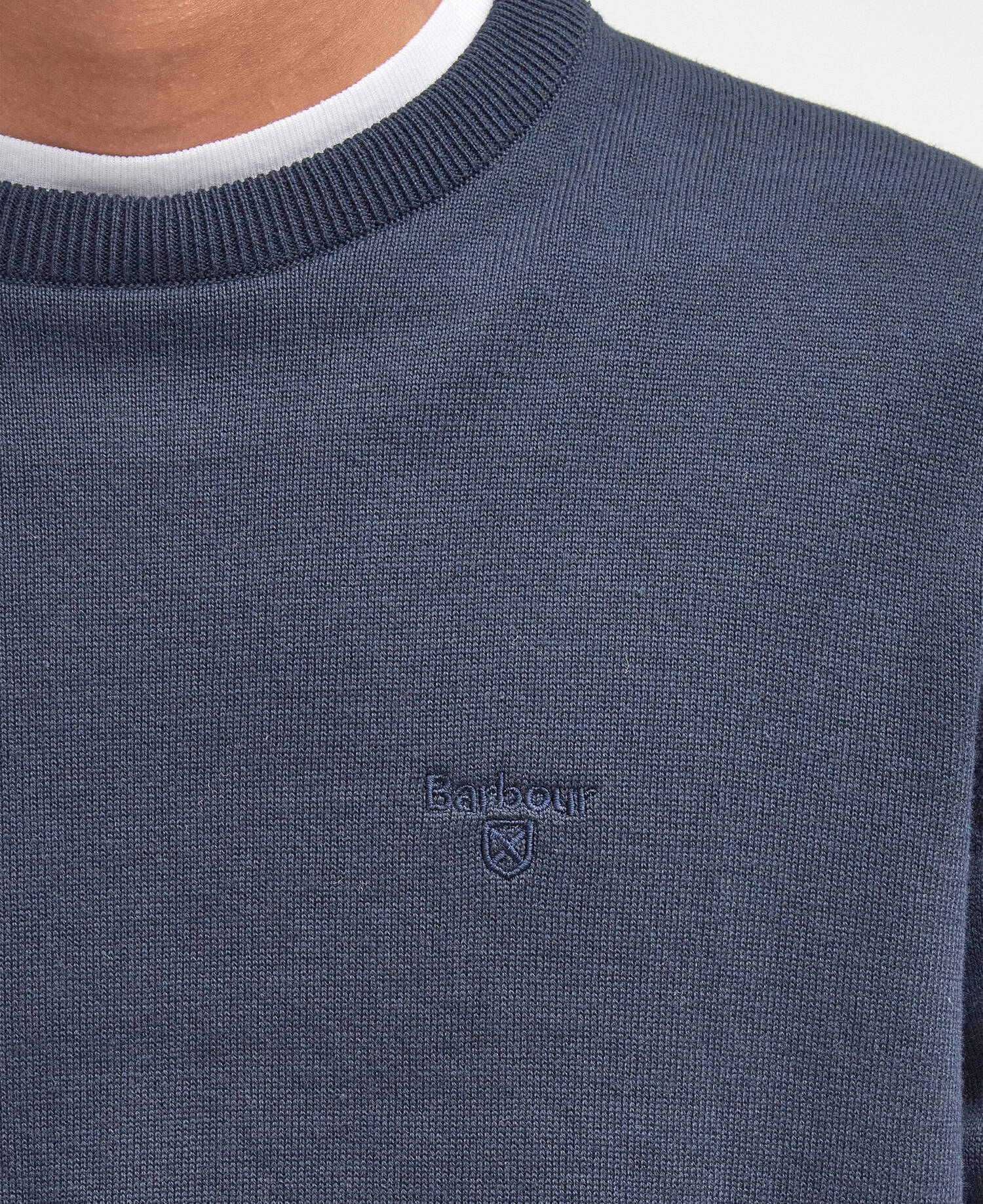 Barbour Pima Cotton Crew Neck Jumper - Matt O'Brien Fashions