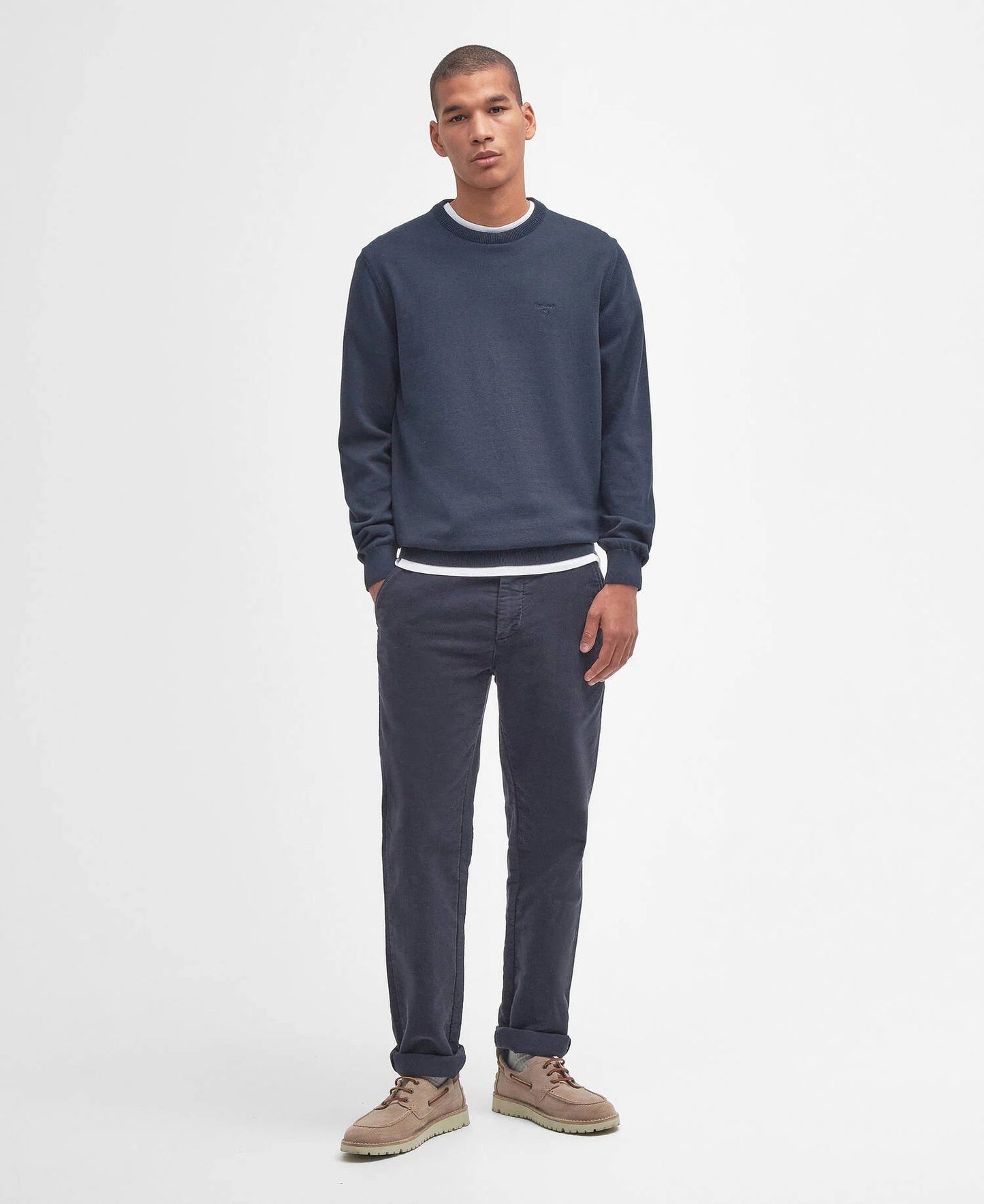 Barbour Pima Cotton Crew Neck Jumper - Matt O'Brien Fashions