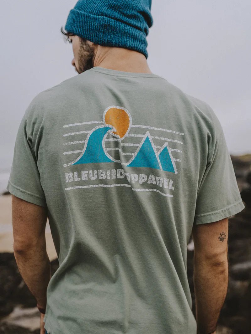 Bleubird Sage Horizon Crew Tee - Matt O'Brien Fashions