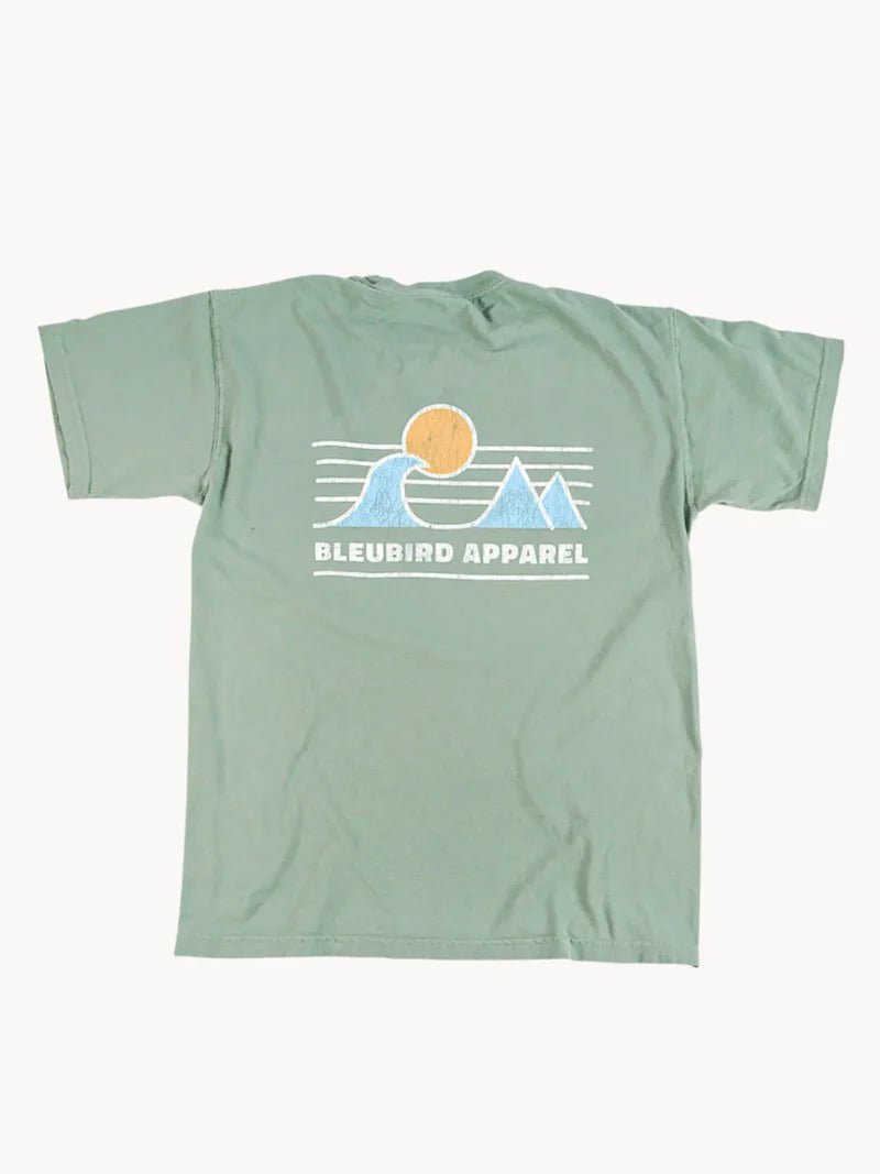 Bleubird Sage Horizon Crew Tee - Matt O'Brien Fashions