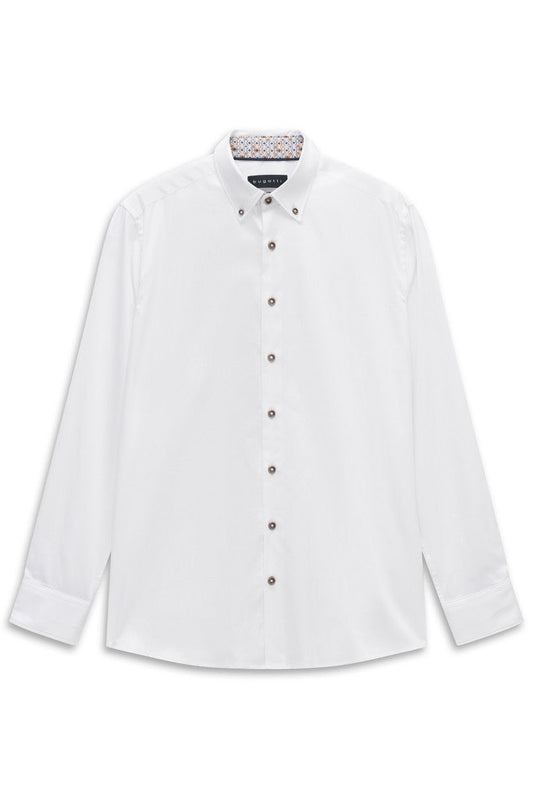 Bugatti Button Down White Smart Casual Shirt - Matt O'Brien Fashions