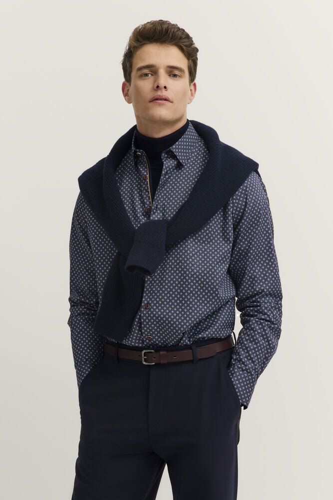 Bugatti Diamond Print Smart Casual Shirt - Matt O'Brien Fashions