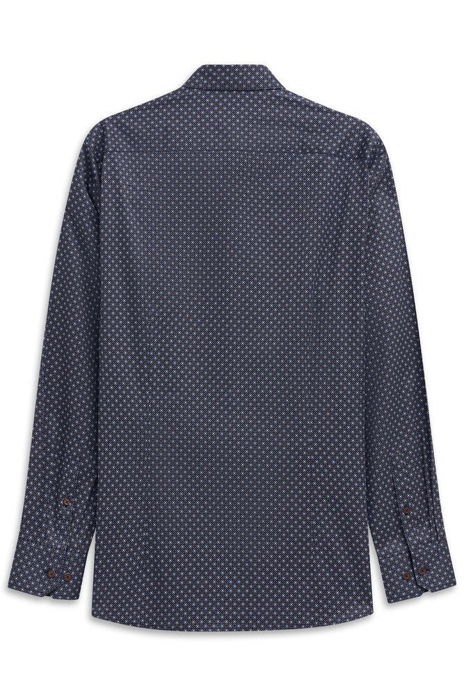 Bugatti Diamond Print Smart Casual Shirt - Matt O'Brien Fashions