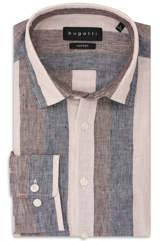 Bugatti Linen Stripe Shirt - Matt O'Brien Fashions