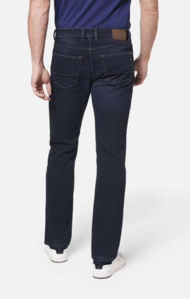 Bugatti Nevada Regular Jean on model, back, dark blue from Matt O'Brien Fashions