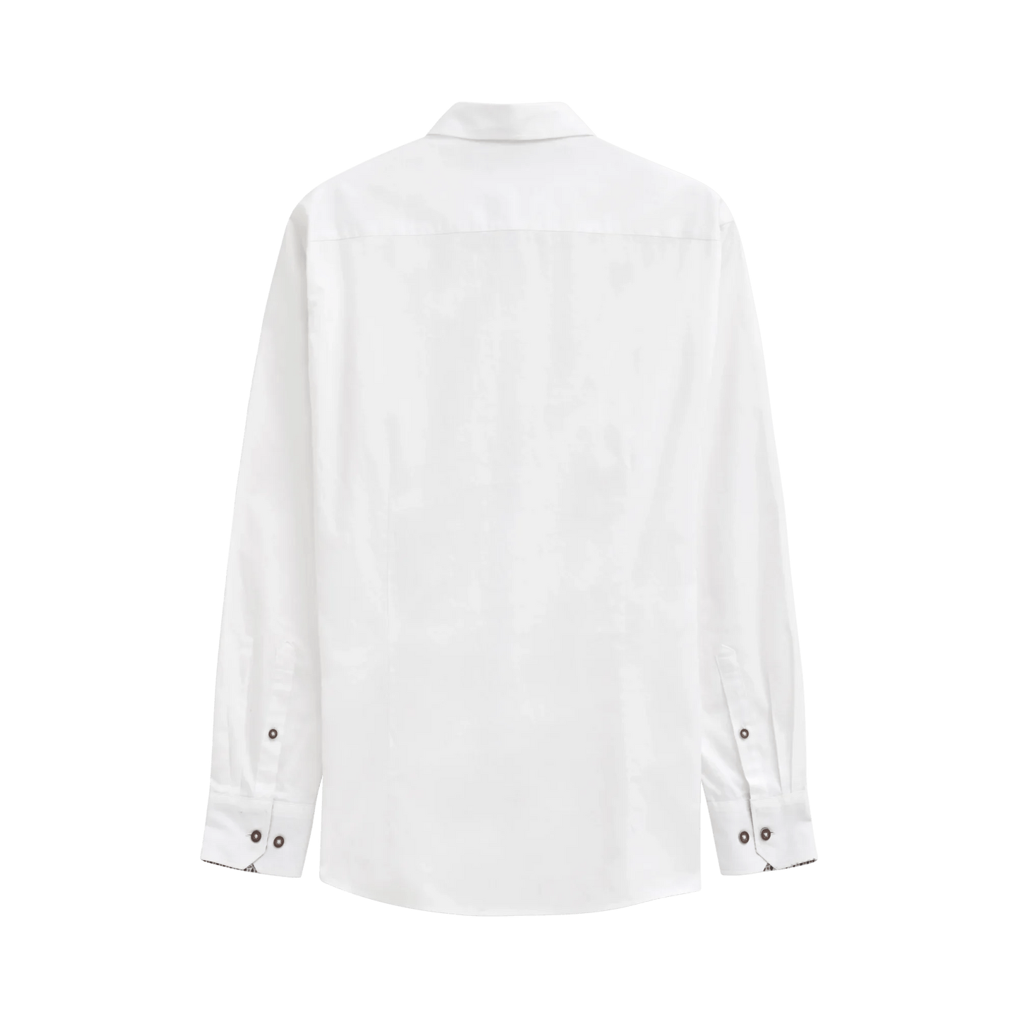 Bugatti Plain White Smart Casual Shirt - Matt O'Brien Fashions
