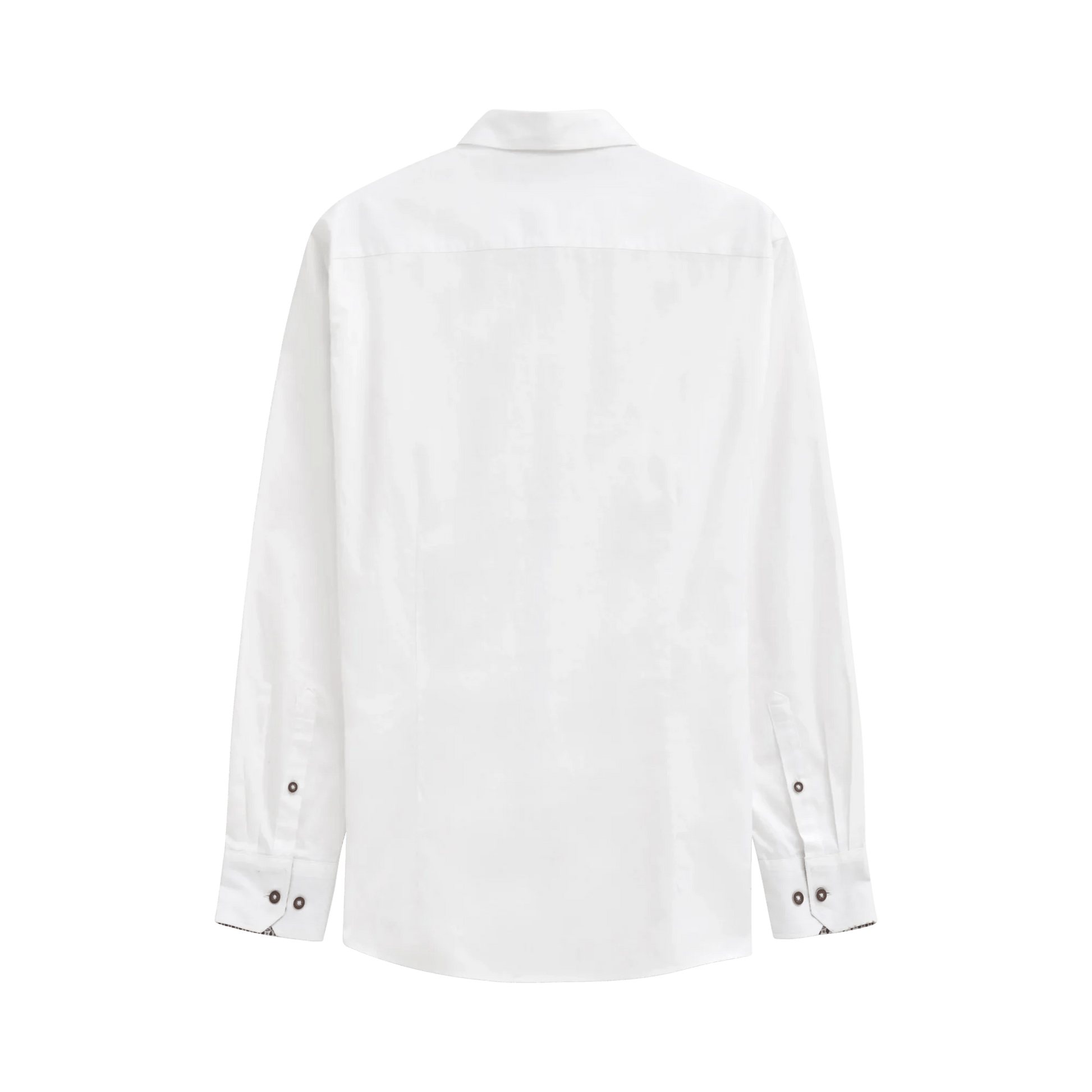 Bugatti Plain White Smart Casual Shirt - Matt O'Brien Fashions