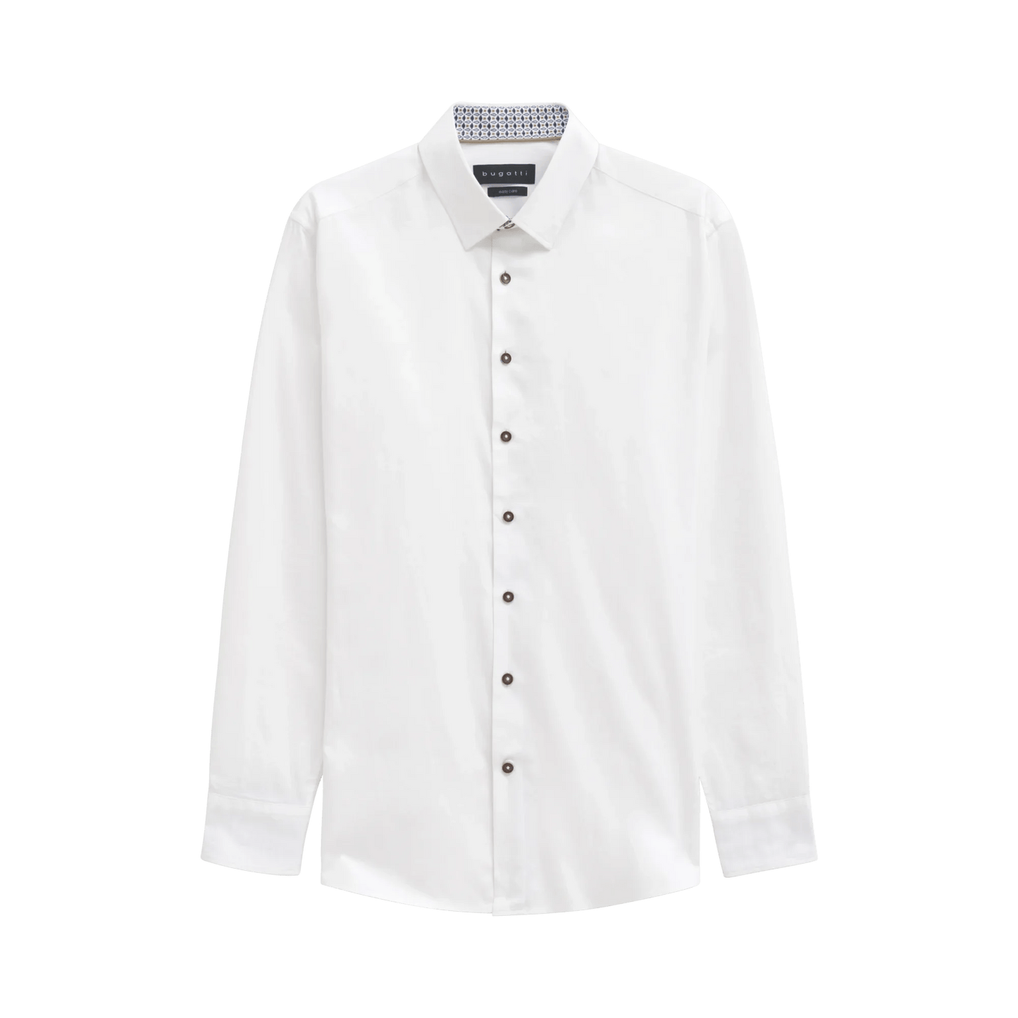 Bugatti Plain White Smart Casual Shirt - Matt O'Brien Fashions