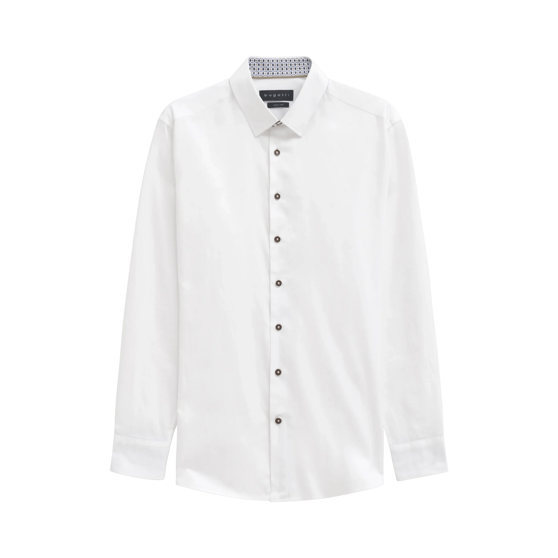 Bugatti Plain White Smart Casual Shirt - Matt O'Brien Fashions
