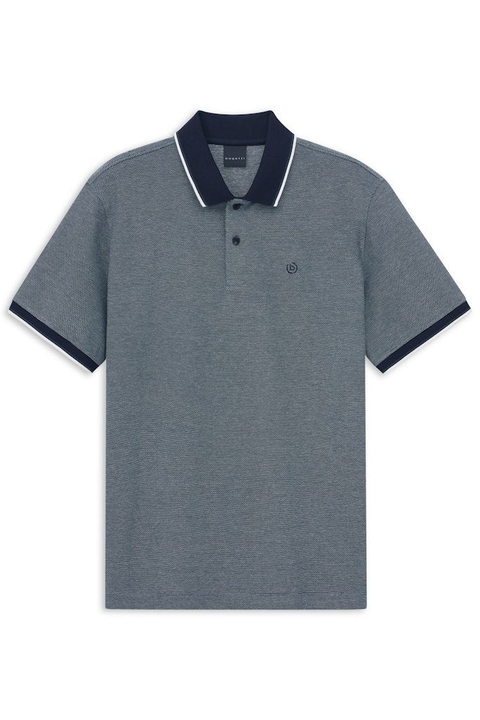 Bugatti Textured Contrast Collar Polo - Matt O'Brien Fashions