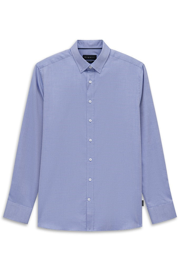 A light blue long-sleeve button-down shirt with a classic collar, displayed flat against a solid white background.