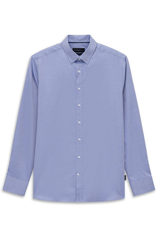 A light blue long-sleeve button-down shirt with a classic collar, displayed flat against a solid white background.